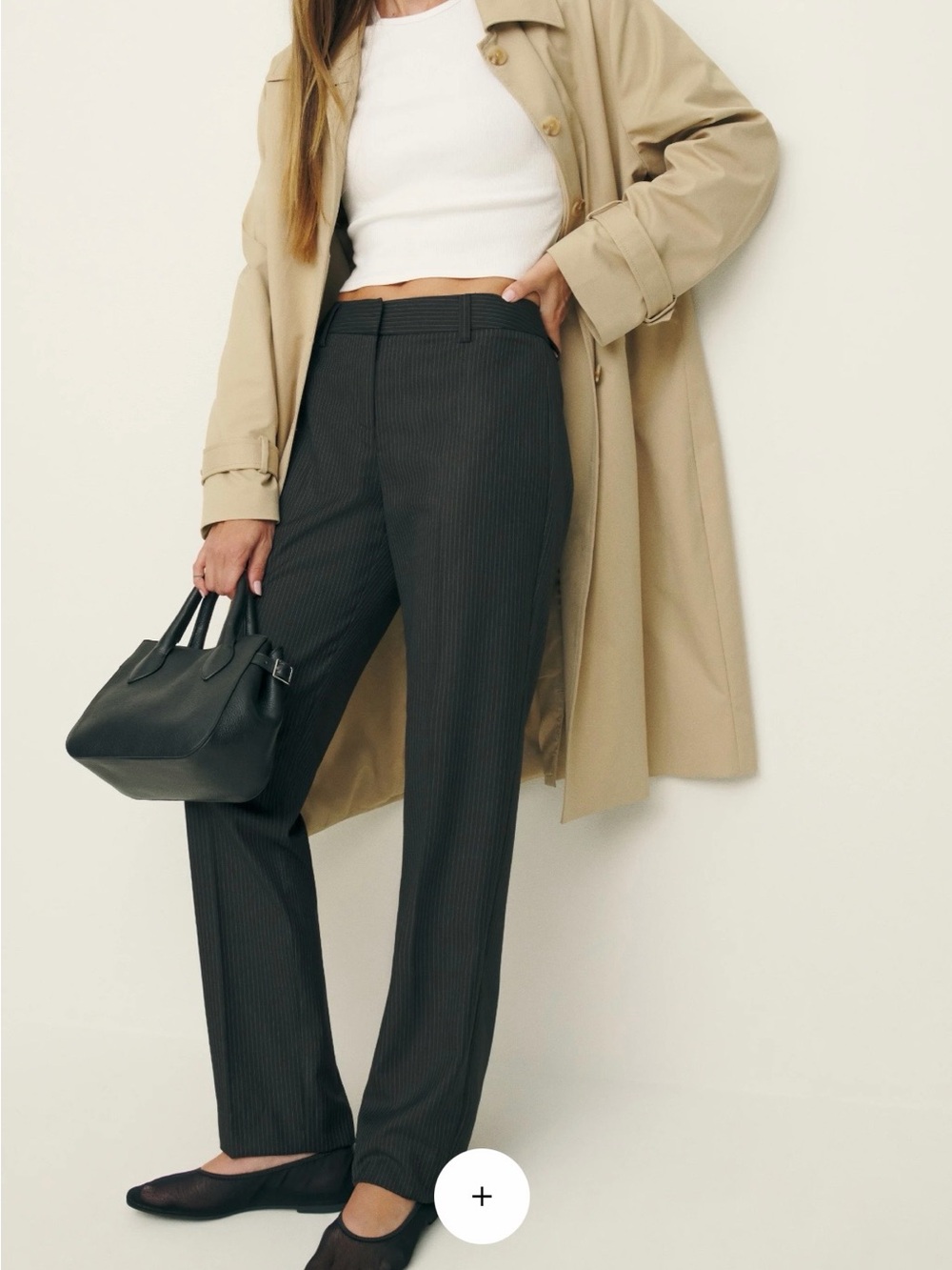 Reformation Pinstripe low rise Straight-Leg pant